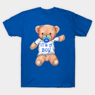 It's A Boy Teddy Bear with Pacifier T-Shirt